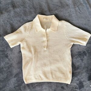rag & bone Kids Cream Knit Polo